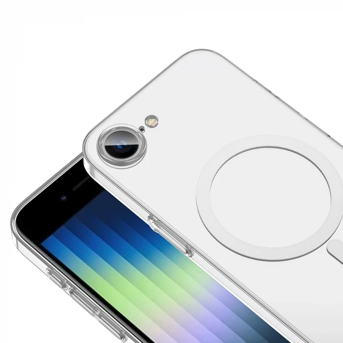 iPhone 16E Kamera Korumalı M-Safe Şarj Özellikli Şeffaf London Sert PC Kapak