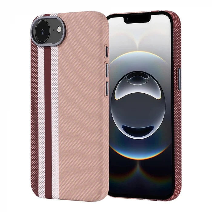iPhone 16E Kılıf M-safe Şarj Özellikli Karbon Fiber Görünümlü Nekst Kapak
