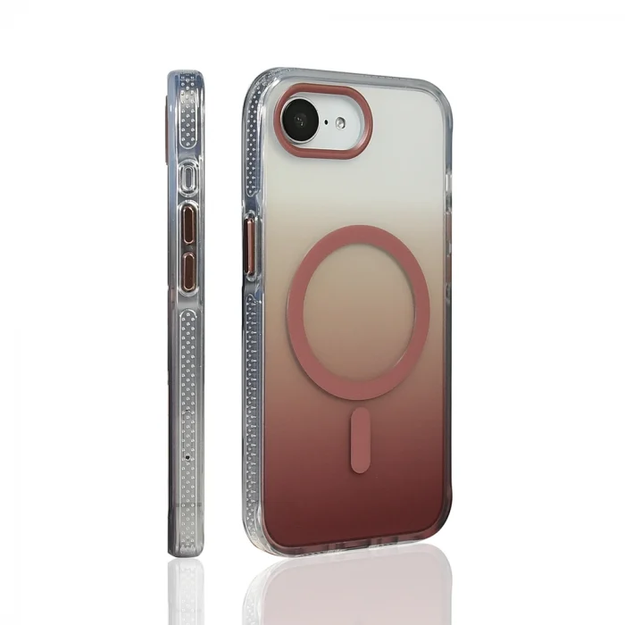 iPhone 16E Kılıf M-safe Şarj Özellikli Transparan Renk Geçişli Toros Kapak