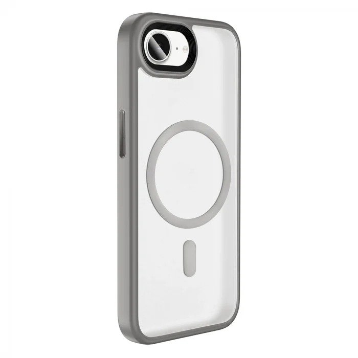 iPhone 16E Kılıf Mat Arka Yüzey Wireless Şarj Özellikli Flet M-safe Kapak