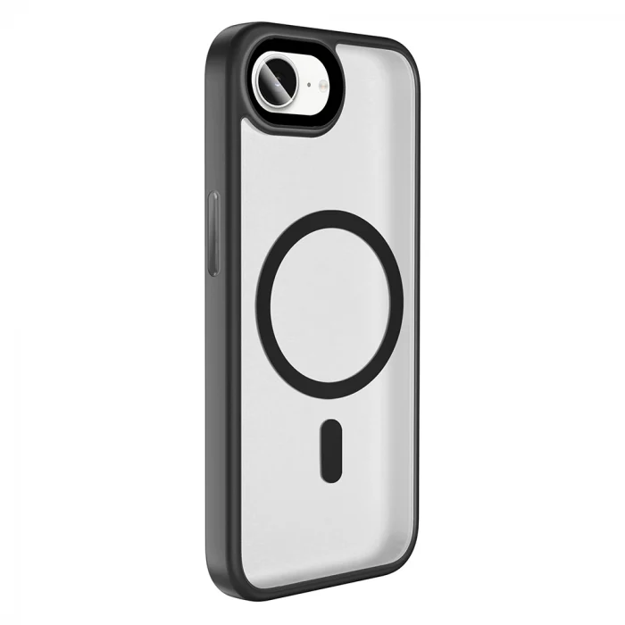 iPhone 16E Kılıf Mat Arka Yüzey Wireless Şarj Özellikli Flet M-safe Kapak