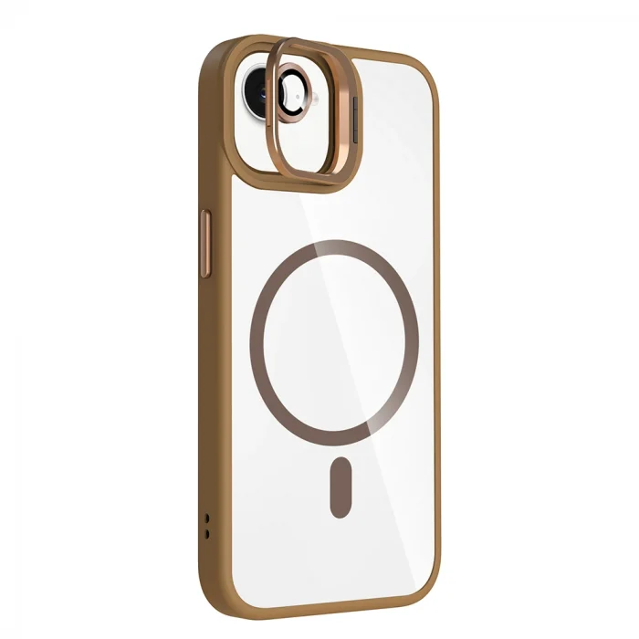 iPhone 16E Kılıf Standlı ve Kamera Lens Hediyeli M-Safe Şarj Özellikli Etro Kapak