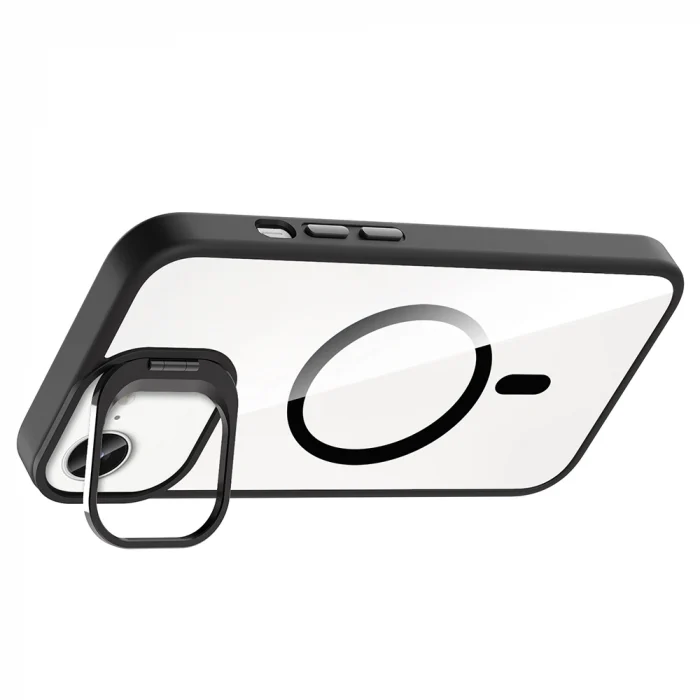 iPhone 16E Kılıf Standlı ve Kamera Lens Hediyeli M-Safe Şarj Özellikli Etro Kapak