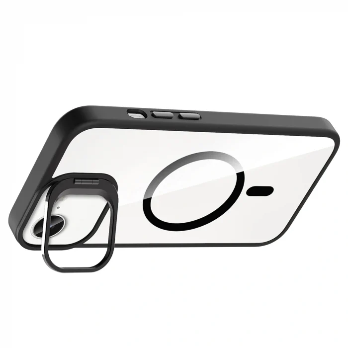 iPhone 16E Kılıf Standlı ve Kamera Lens Hediyeli M-Safe Şarj Özellikli Etro Kapak