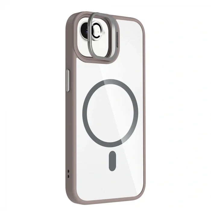 iPhone 16E Kılıf Standlı ve Kamera Lens Hediyeli M-Safe Şarj Özellikli Etro Kapak