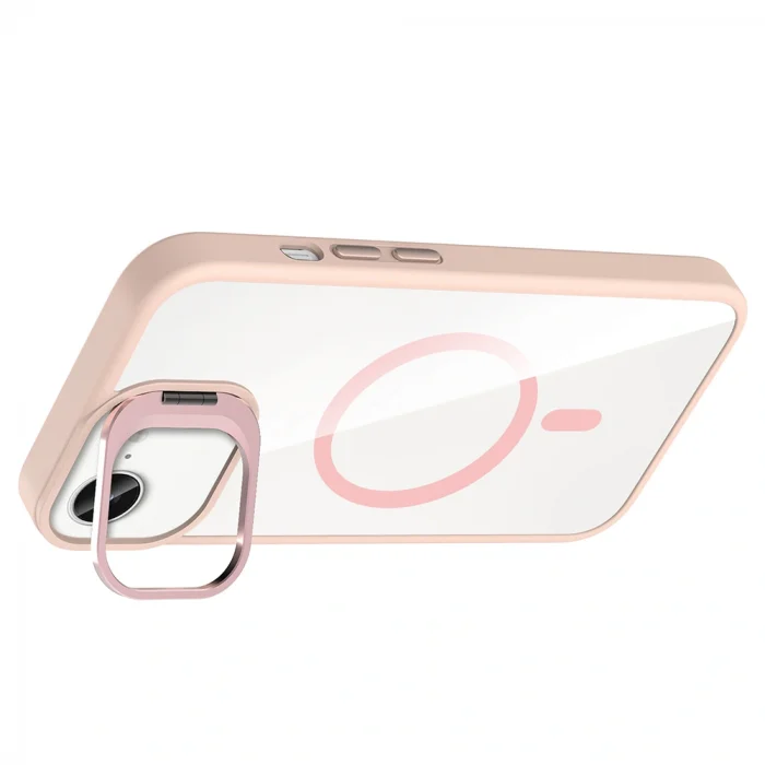 iPhone 16E Kılıf Standlı ve Kamera Lens Hediyeli M-Safe Şarj Özellikli Etro Kapak