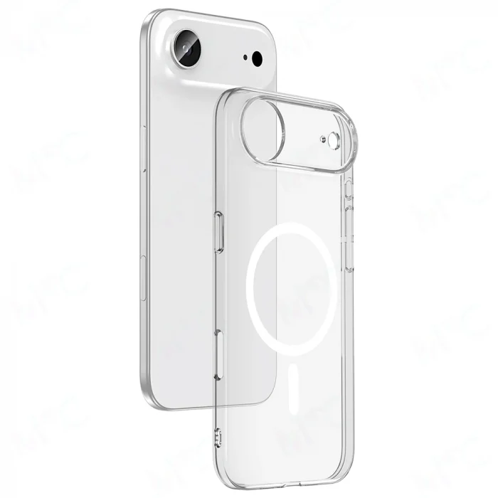 iPhone 17 Air Kılıf IC Çipli M-Safe Şarj Özellikli Şeffaf Kamera Çerçeveli Toledo Kapak