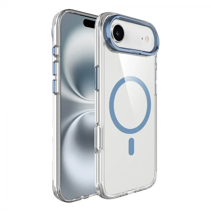 Apple iPhone 17 Air Kılıf M-safe Şarj Özellikli Airbagli Kamera Standlı Zore Azor Kapak