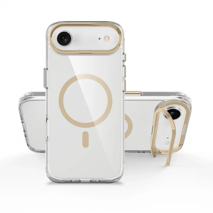 Apple iPhone 17 Air Kılıf M-safe Şarj Özellikli Airbagli Kamera Standlı Zore Azor Kapak