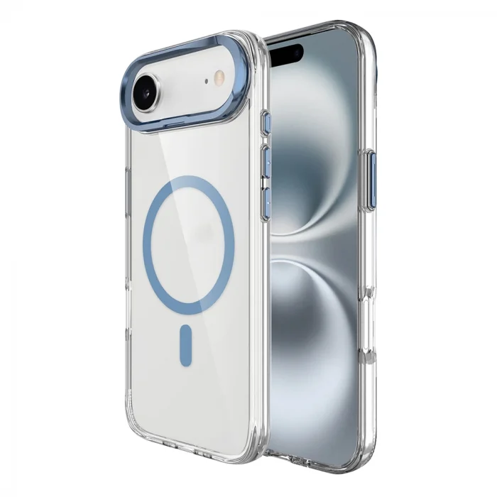 Apple iPhone 17 Air Kılıf M-safe Şarj Özellikli Airbagli Kamera Standlı Zore Azor Kapak