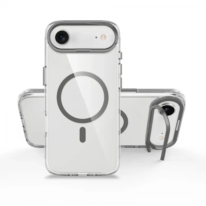 Apple iPhone 17 Air Kılıf M-safe Şarj Özellikli Airbagli Kamera Standlı Zore Azor Kapak