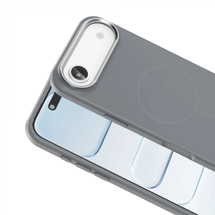 iPhone 17 Air Kılıf M-Safe Şarj Özellikli Metal Kamera Çerçeveli Edi Silikon Kapak