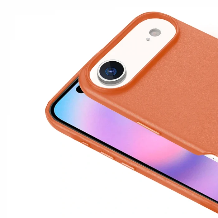 iPhone 17 Air Kılıf M-safe Şarj Özellikli PU Deri Görünümlü Kupra Kapak