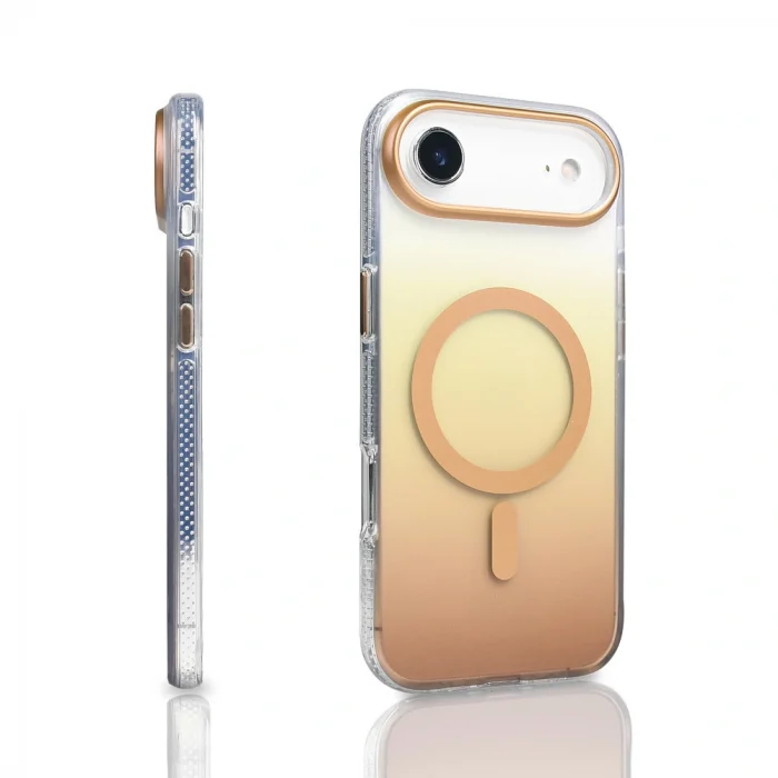 iPhone 17 Air Kılıf M-safe Şarj Özellikli Transparan Renk Geçişli Toros Kapak