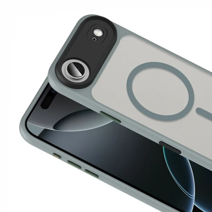 iPhone 17 Air Uyumlu Kılıf Mat Arka Yüzey Wireless Şarj Özellikli Flet M-safe Kapak