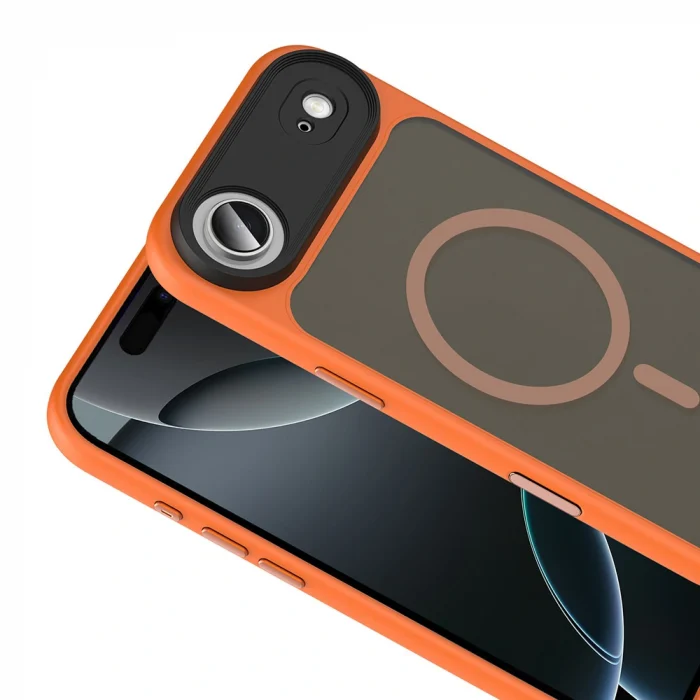 iPhone 17 Air Uyumlu Kılıf Mat Arka Yüzey Wireless Şarj Özellikli Flet M-safe Kapak