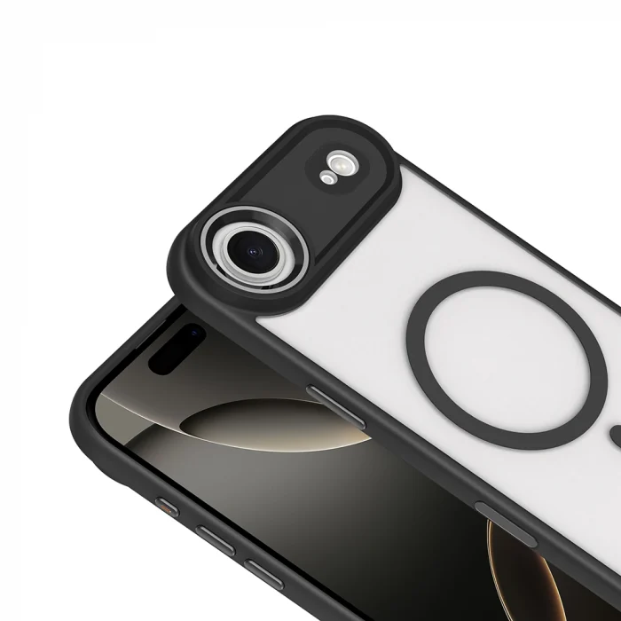 iPhone 17 Air Kılıf Wireless Şarj Özellikli Krom M-safe Silikon Kapak