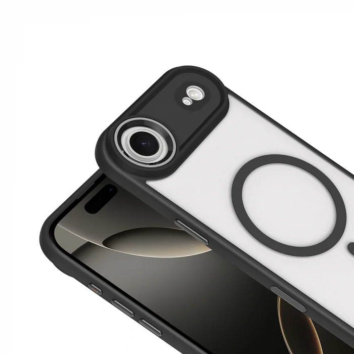 iPhone 17 Air Kılıf Wireless Şarj Özellikli Krom M-safe Silikon Kapak