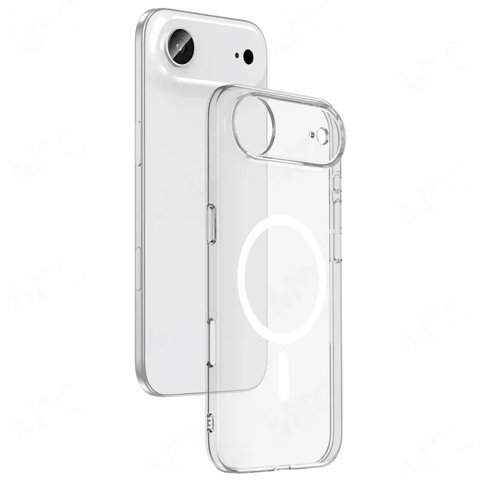iPhone 17 Air Kılıf M-safe Şarj Özellikli Şeffaf Kamera Çerçeveli Porto Kapak
