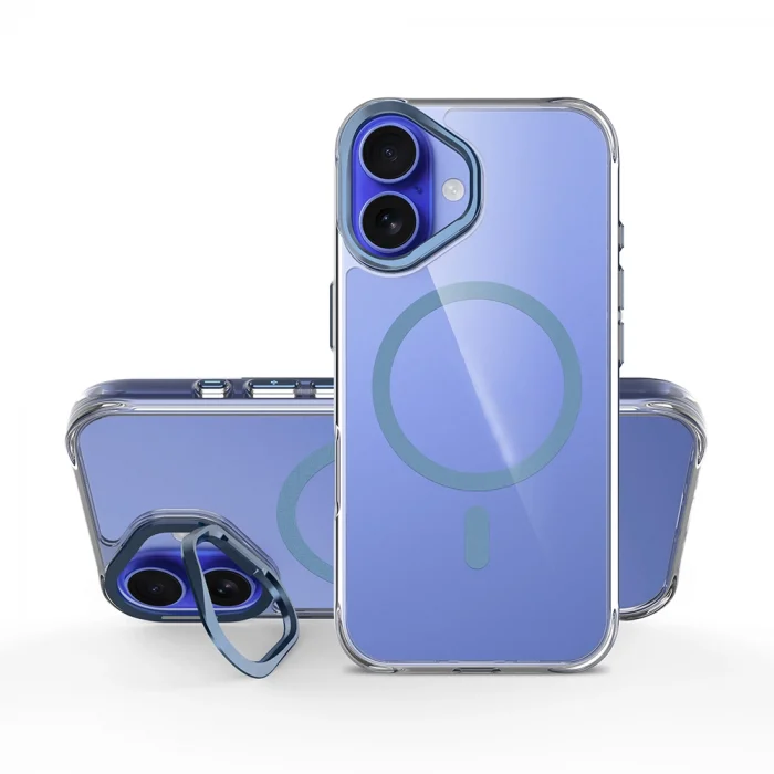 Apple iPhone 17 Kılıf M-safe Şarj Özellikli Airbagli Kamera Standlı Zore Azor Kapak