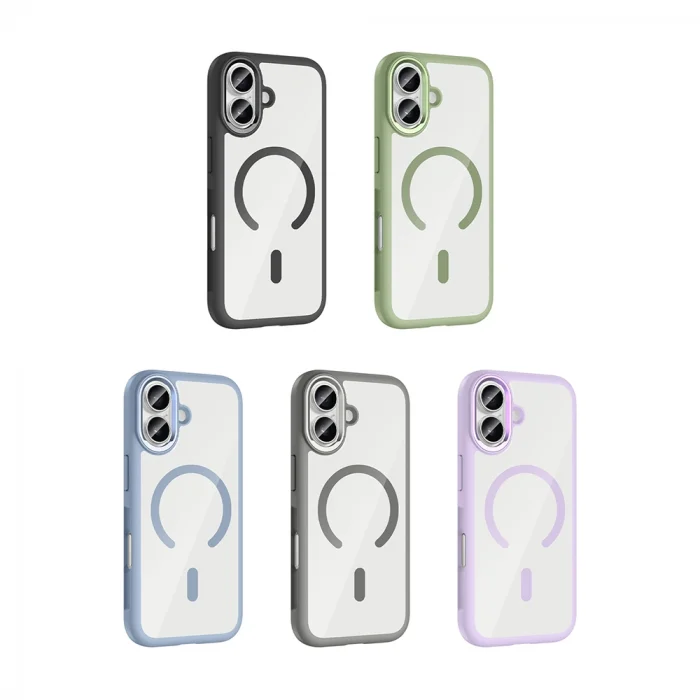 iPhone 17 Kılıf M-Safe Şarj Özellikli Metal Kamera Çerçeveli Tiko Kapak