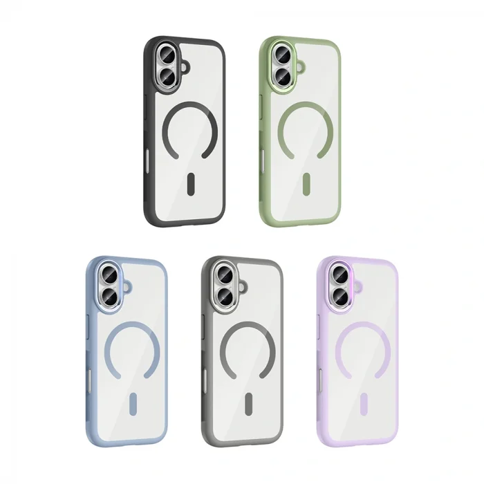 iPhone 17 Kılıf M-Safe Şarj Özellikli Metal Kamera Çerçeveli Tiko Kapak