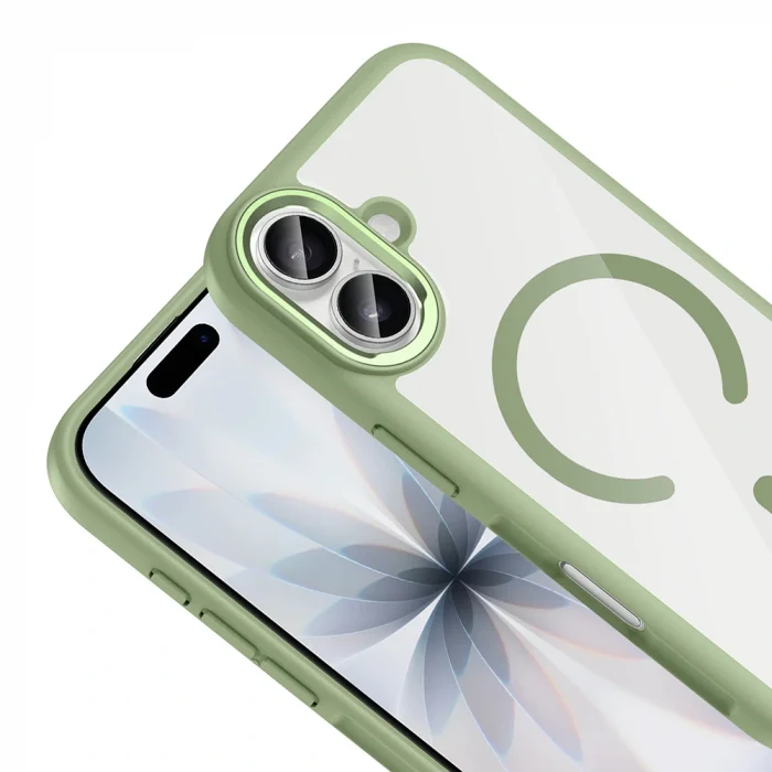 iPhone 17 Kılıf M-Safe Şarj Özellikli Metal Kamera Çerçeveli Tiko Kapak