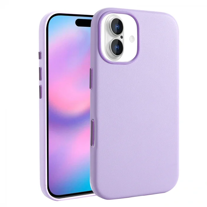 iPhone 17 Kılıf M-safe Şarj Özellikli PU Deri Görünümlü Kupra Kapak