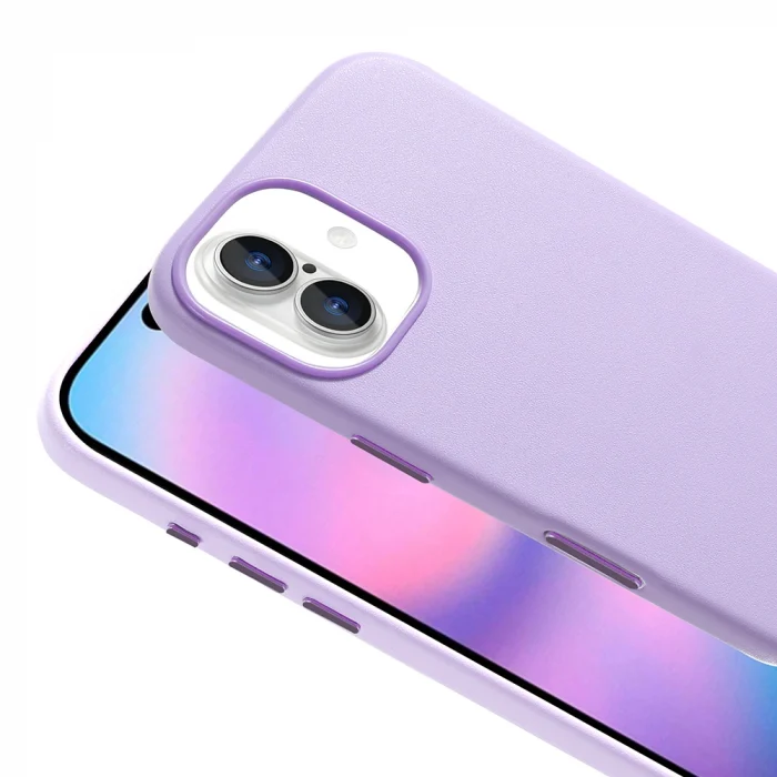 iPhone 17 Kılıf M-safe Şarj Özellikli PU Deri Görünümlü Kupra Kapak