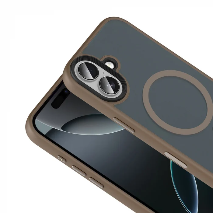 iPhone 17 Kılıf Mat Arka Yüzey Wireless Şarj Özellikli Flet M-safe Kapak