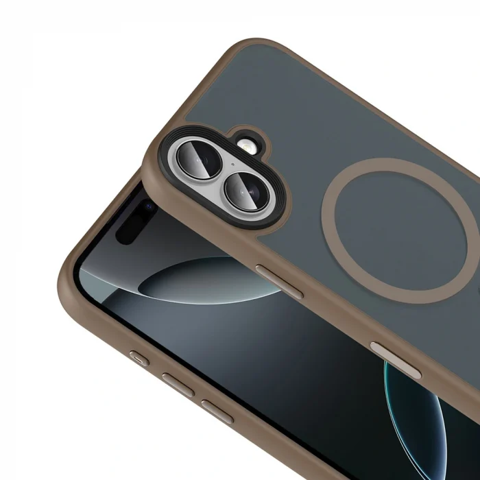 iPhone 17 Uyumlu Kılıf Mat Arka Yüzey Wireless Şarj Özellikli Flet M-safe Kapak