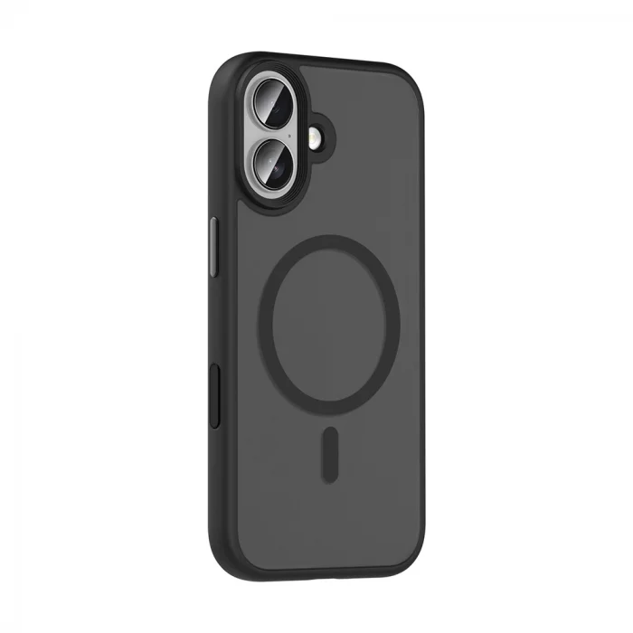 iPhone 17 Uyumlu Kılıf Mat Arka Yüzey Wireless Şarj Özellikli Flet M-safe Kapak