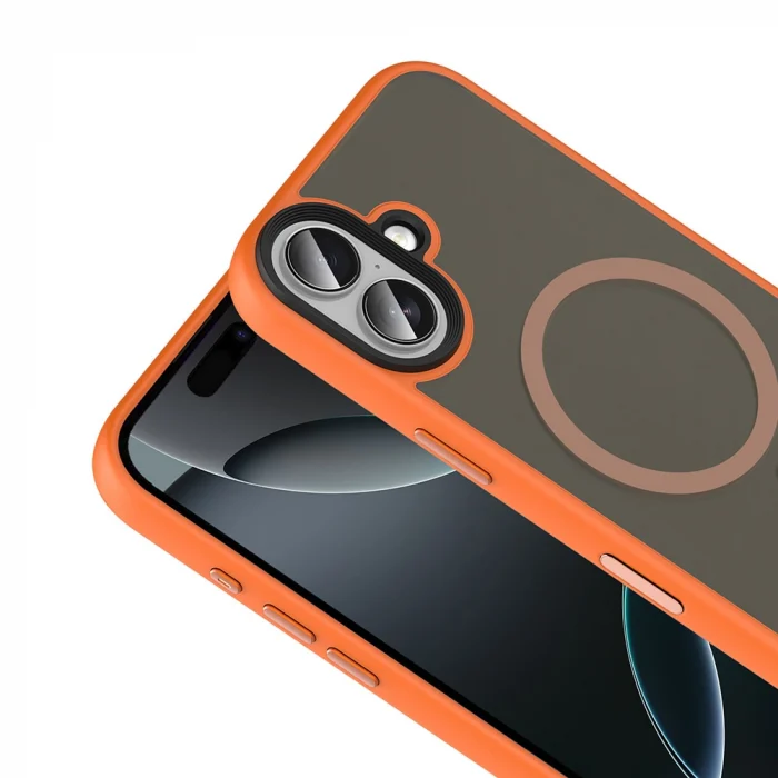 iPhone 17 Kılıf Mat Arka Yüzey Wireless Şarj Özellikli Flet M-safe Kapak