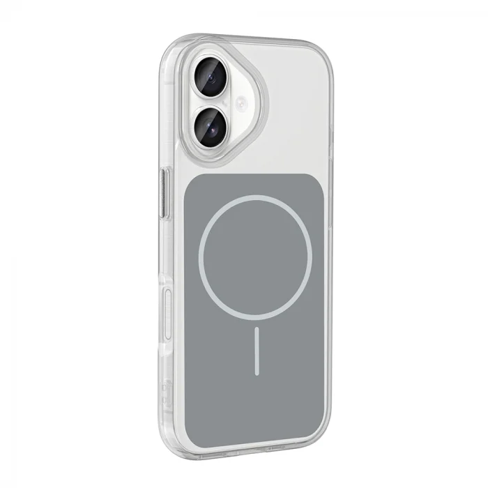 iPhone 17 Kılıf Metal Buton Tasarımlı İkonik Sert Silikon Kapak