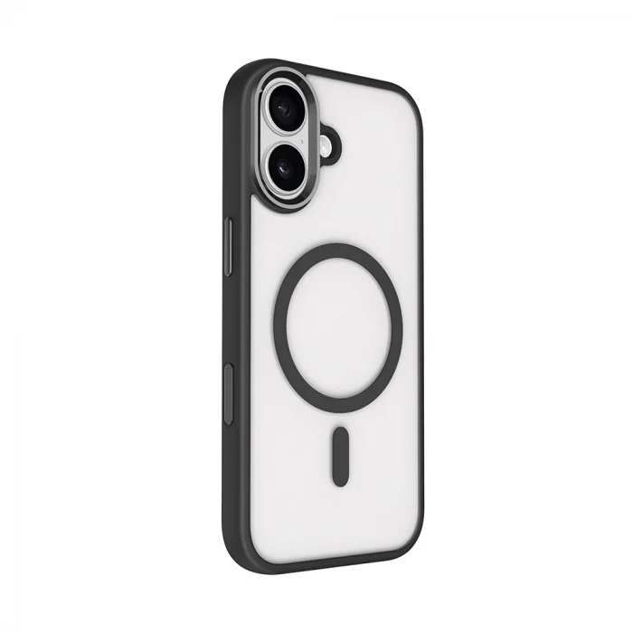 iPhone 17 Kılıf Wireless Şarj Özellikli Krom M-safe Silikon Kapak