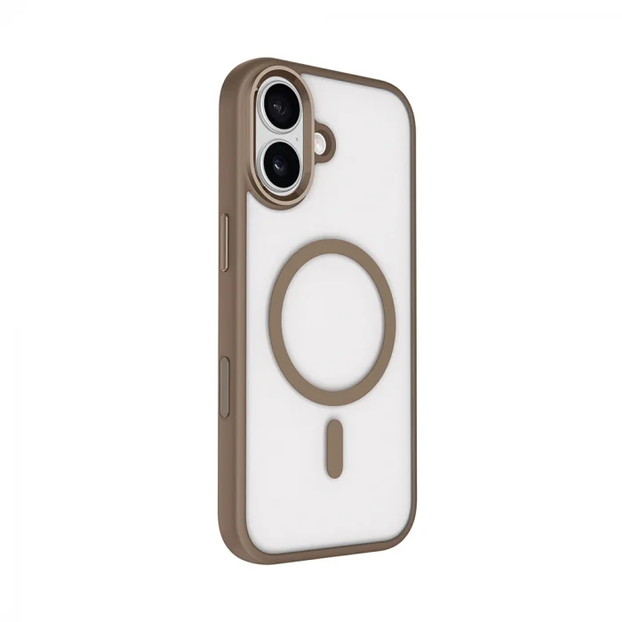 iPhone 17 Kılıf Wireless Şarj Özellikli Krom M-safe Silikon Kapak