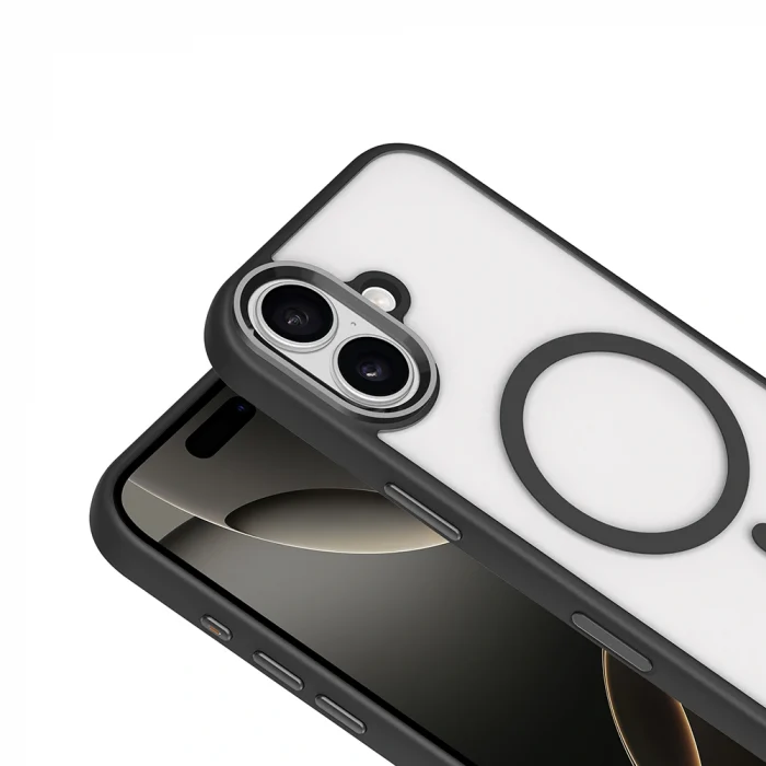 iPhone 17 Kılıf Wireless Şarj Özellikli Krom M-safe Silikon Kapak