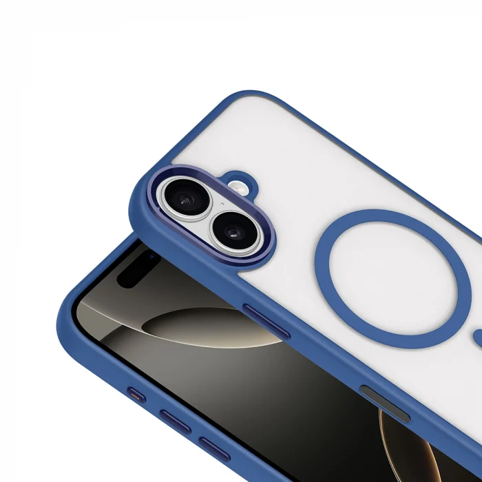 iPhone 17 Kılıf Wireless Şarj Özellikli Krom M-safe Silikon Kapak