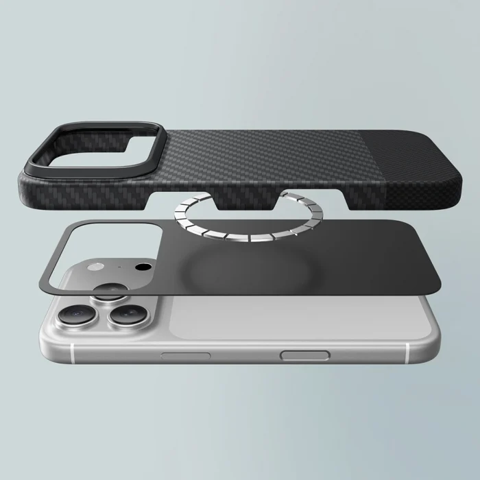 iPhone 17 Pro Kılıf M-safe Şarj Özellikli 1500D Aramid Fiber Amazingthing Titan Max Serisi Kapak