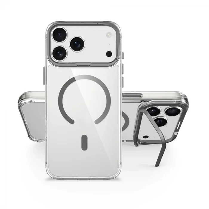 Apple iPhone 17 Pro Kılıf M-safe Şarj Özellikli Airbagli Kamera Standlı Zore Azor Kapak