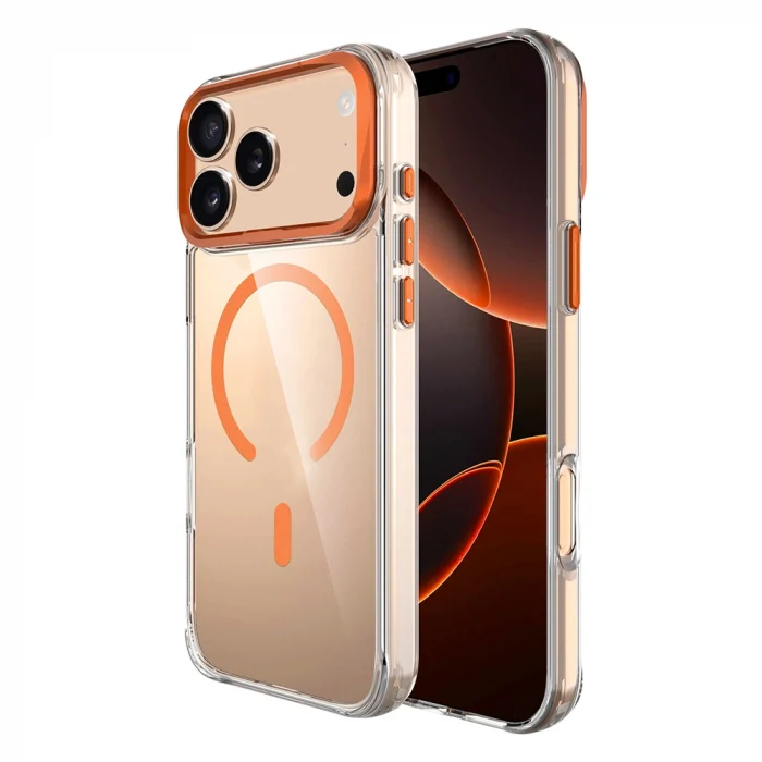 Apple iPhone 17 Pro Kılıf M-safe Şarj Özellikli Airbagli Kamera Standlı Zore Azor Kapak