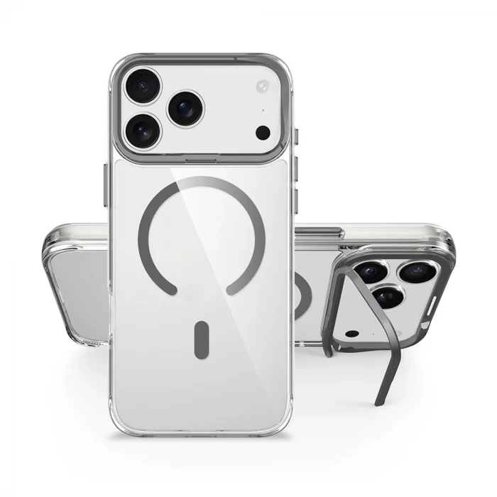 Apple iPhone 17 Pro Kılıf M-safe Şarj Özellikli Airbagli Kamera Standlı Zore Azor Kapak