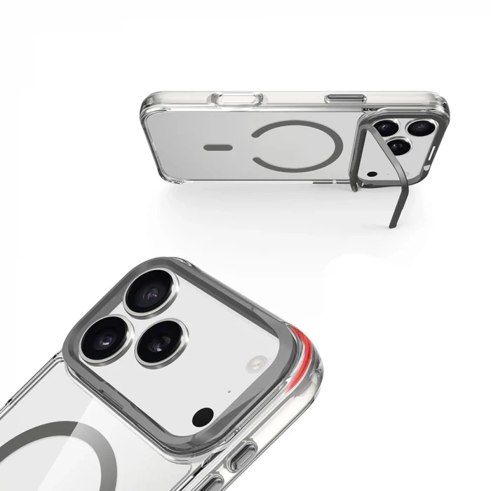 Apple iPhone 17 Pro Kılıf M-safe Şarj Özellikli Airbagli Kamera Standlı Zore Azor Kapak