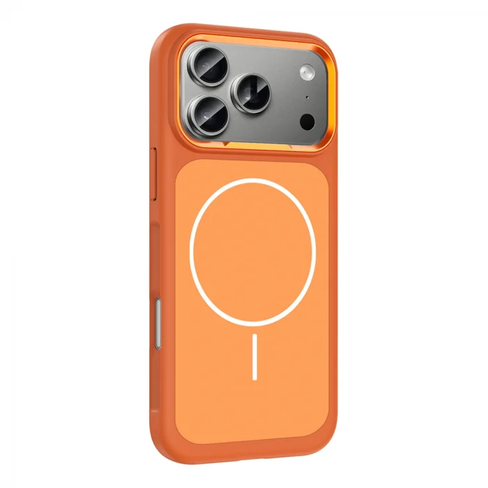 iPhone 17 Pro Kılıf M-Safe Şarj Özellikli Metal Kamera Çerçeveli Sanremo Silikon Kapak