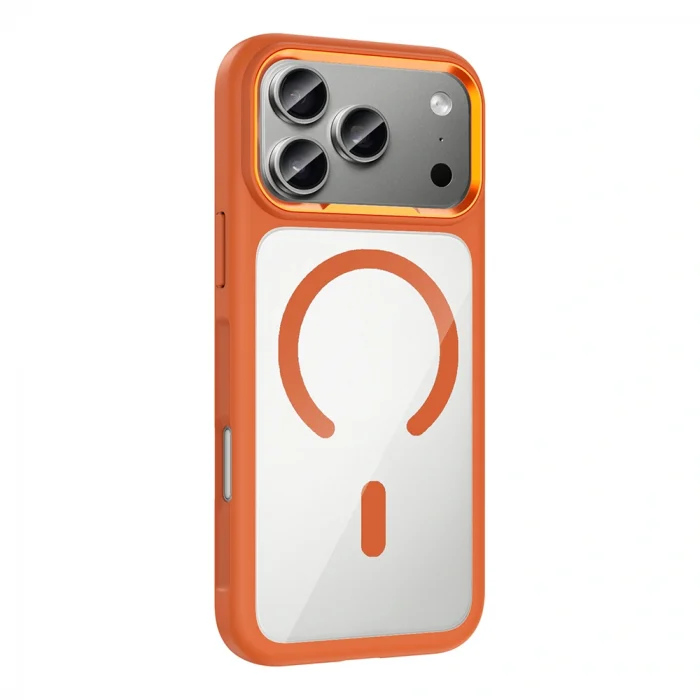 iPhone 17 Pro Kılıf M-Safe Şarj Özellikli Metal Kamera Çerçeveli Tiko Kapak