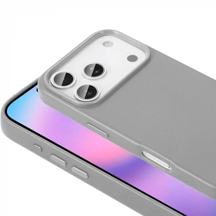 iPhone 17 Pro Kılıf M-safe Şarj Özellikli PU Deri Görünümlü Kupra Kapak