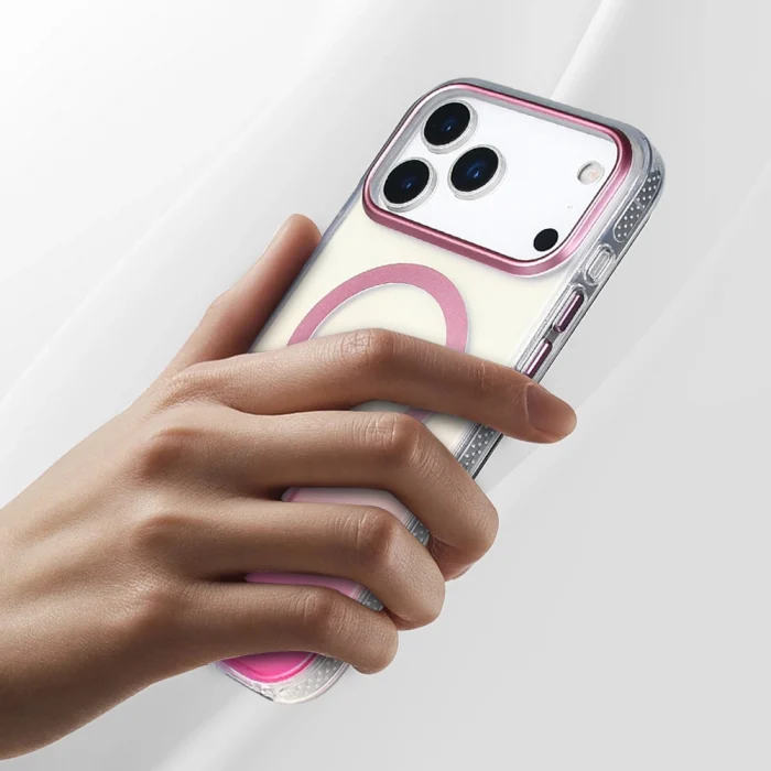 iPhone 17 Pro Kılıf M-safe Şarj Özellikli Transparan Renk Geçişli Toros Kapak