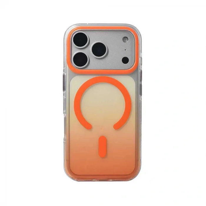 iPhone 17 Pro Kılıf M-safe Şarj Özellikli Transparan Renk Geçişli Toros Kapak