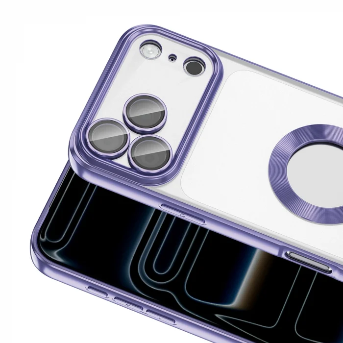 Apple iPhone 17 Pro Max Kılıf Kamera Korumalı Logo Gösteren Zore Omega Kapak