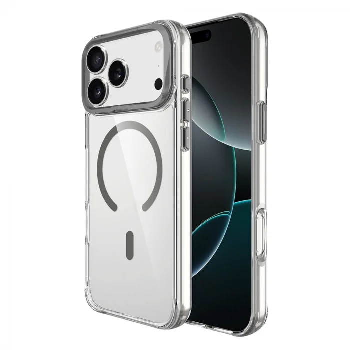 Apple iPhone 17 Pro Max Kılıf M-safe Şarj Özellikli Airbagli Kamera Standlı Zore Azor Kapak